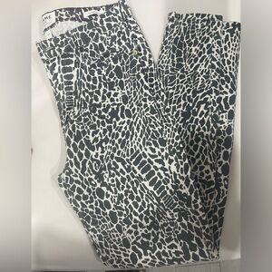 Frame Le High Skinny Abstract Animal Print Black and White Denim Jeans 27